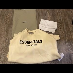 Fear of God Essentials Kid Hoodie Cream Size 12